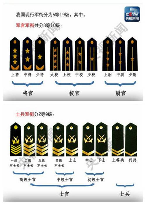 军衔等级领口排列图片图片